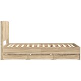  Krevetna konstrukcija s pohranom i uzglavljem Hrast sonoma Smeđa 100 x 200 cm | Shoptok.si
