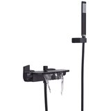 saeuwtowy Mesing stenski pipa, dvojna ročna kontrola, keramična ventilna jedra, mat črna, (5000141586) | Shoptok.si