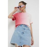 Tommy Jeans Bombažna kratka majica roza barva | Shoptok.si