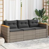 Maison Chic Vrtni kavč - Zunanji kavč z blazinami trosed siv poli ratan, (22043674) | Shoptok.si