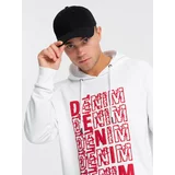 Ombre Men's non-stretch kangaroo sweatshirt with hood and print - white
