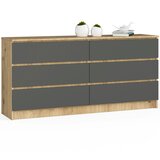AKORD KOMODA K160 6SZ CLP OAK ARTISAN / SIVI, (21703001) Cene