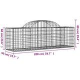  Lučne gabionske košare 12 kom 200x50x60/80 cm pocinčano željezo | Eponuda.ba