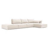 Mazzini Sofas Bež žametna kotna sedežnagarnitura z ležalnikom (desni kot) Vanda – | Shoptok.si