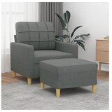 vidaXL Fotelja s tabureom tamnosiva 60 cm od tkanine | shoptok.hr