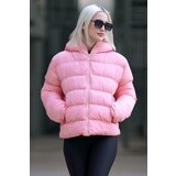 Madmext Women's Pink Hooded Puffer Coat Cene