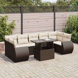 vidaXL 8-dijelni set vrtnih sofa s jastucima smeđi od poliratana | shoptok.hr