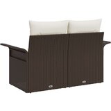  2-sjedalni vrtni kauč s pohranom i jastucima smeđi poliratan | shoptok.hr