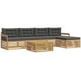  Set vanjskih sofa 7 kom. Bijela i antracit Poliester Smeđa 79 x 79 x 37 cm | shoptok.hr