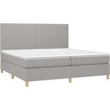  Box spring postelja z vzmetnico LED sv. siva 200x200 cm blago, (20761297) | Shoptok.si