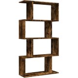 vidaXL Pregrada s knjižno omaro 4-nadstr. dimljen hrast 70x24x129 cm | Shoptok.si