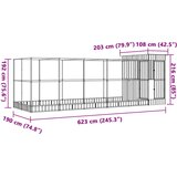  Kavez za ptice s produžetkom srebrni 623x203x216 cm čelični | Eponuda.com