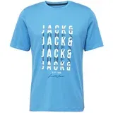 Jack & Jones Majica 'JJDELVIN' modra / marine / bela