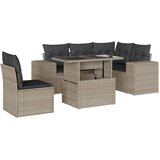  6-dijelni set vrtnih sofa od poliratana s jastucima svjetlosivi | shoptok.hr