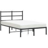  The Living Store Kovinski posteljni okvir z vzglavjem črn 120x200 cm - Posteljni Okvir, (21525017) | Shoptok.si