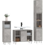 vidaXL 3-dijelni set kupaonskog namještaja siva boja betona drveni | shoptok.hr
