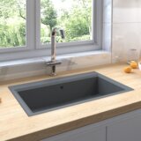 vidaXL kuhinjski pomivalnik sivi 790x500x193 mm granit Cene