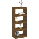 vidaXL knjižna omara / pregrada medeno rjava 60x30x135,5 cm borovina | Shoptok.si