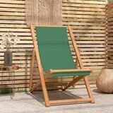 The Living Store Zložljiv stol za na plažo trdna tikovina zelen - Stol Za Na Plažo, (21485450) Cene