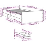  Okvir za krevet s uzglavljem boja hrasta 100x200 cm drveni | shoptok.hr