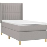  Krevet box spring s madracem LED svjetlosivi 80x200 cm tkanina | shoptok.hr