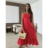 Beloved Basic bow bombažna obleka rdeča | Shoptok.si