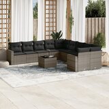 vidaXL 11-dijelni set vrtnih sofa od poliratana s jastucima sivi | shoptok.hr