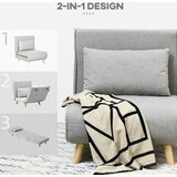  Fotelja za spavanje podesivi naslon u 6 položaja izgled lana do 150 kg svijetlo siva | shoptok.hr