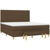  Box spring postelja z vzmetnico temno rjava 160x200 cm blago, (20902069) | Shoptok.si