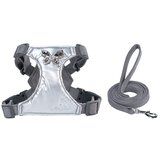 INF Komplet pasu in povodca za pse Liquid Silver Deersuede - ljubek in udoben XS, (5000124479) | Shoptok.si