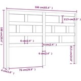  Uzglavlje za krevet sivo 166 x 4 x 100 cm od masivne borovine | shoptok.hr