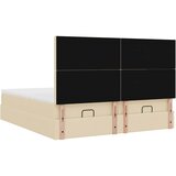  Otomanski okvir kreveta s madracima krem 160x200cm od tkanine | shoptok.hr