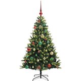 vidaXL Umjetna zložljiva božićna jelka 150 LED Zelena 120 cm PVC in PE | Shoptok.si