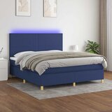  box spring s madracem LED plavi 160x200 cm od tkanine | shoptok.hr