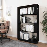 Ormarić za knjige / pregrada crni 80x25x132 cm od borovine | shoptok.hr