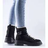 Gemre Pompei insulated black ankle boots made of eco-suede | ePonuda.com