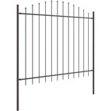 vidaXL panel ograde s šiljcima Set od 6 Siva Čelik obložen prahom Cijene