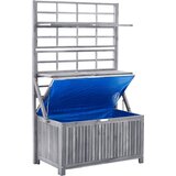  Kutija za pohranu s rešetkom siva 99x55x160 cm od drva bagrema | shoptok.hr