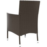 vidaXL Vrtne stolice s jastucima 4 kom. smeđe od poliratana (samo za UK/IE/FI/NO) | shoptok.hr