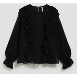 Marisse Black Long-Sleeved Ruffled Shirt | Shoptok.si