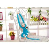Plišana igračka majmun s bebom 90 cm - plava | shoptok.hr