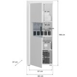 MID.YOU Dnevni Regal Skylight, Bela, Visoki Sijaj, 4-Delno | Shoptok.si