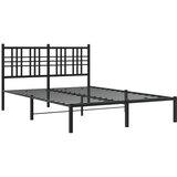 Metalni okvir za krevet s uzglavljem crni 135x190 cm | shoptok.hr