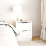 vidaXL Nočna omarica visok sijaj bela 40x40x50 cm iverna plošča | Shoptok.si