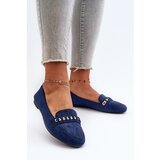 Boto Shiny Women's Moccasins with Chain Navy Aredilla | Shoptok.si
