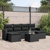 vidaXL 7-dijelni set vrtnih sofa od poliratana s jastucima crni Cijene
