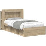  Okvir kreveta s pohranom s uzglavljem Hrast sonoma 75 x 190 cm | shoptok.hr