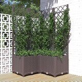 vidaXL Vrtna sadilica s rešetkom smeđa 80 x 80 x 136 cm PP Cijene