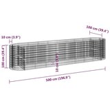 vidaXL Gabionska povišena gredica od pocinčanog željeza 500x100x100 cm | shoptok.hr