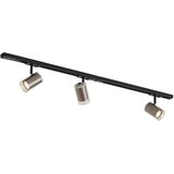QAZQA Modern railsysteem zwart met 3 spots gunmetal 1-fase - Iconic Lloyd Cene